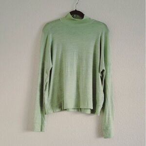 Rag & Bone Lime Green Knit Long Sleeve Mockneck Pullover Sweater Women Size S